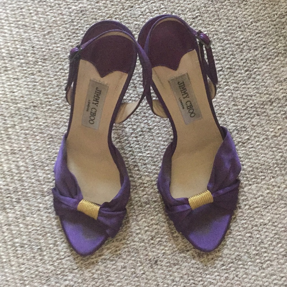 Jimmy Choo purple satin sandals size 39